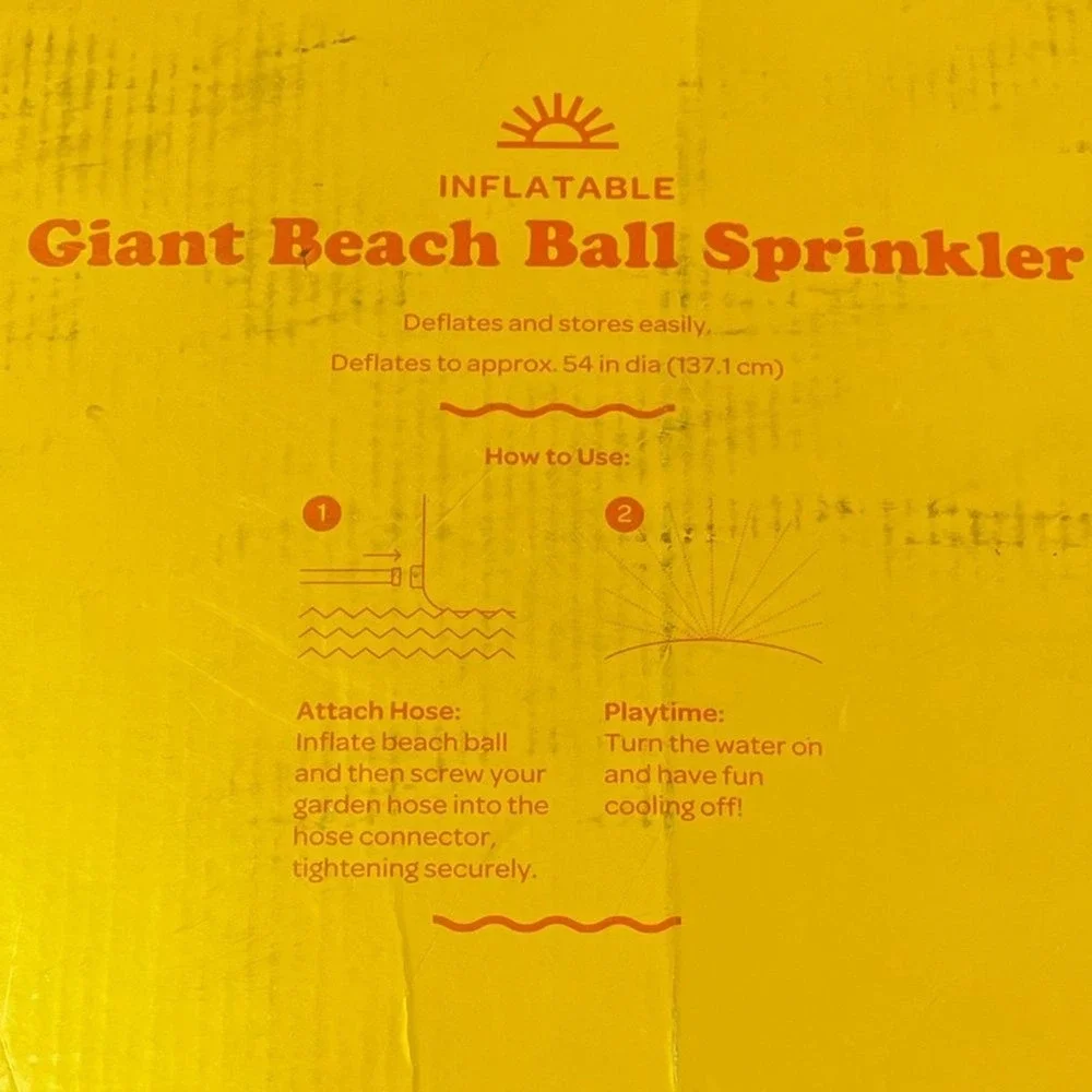 Sun Squad Inflatable Giant Beach Ball Sprinkler Kids (36